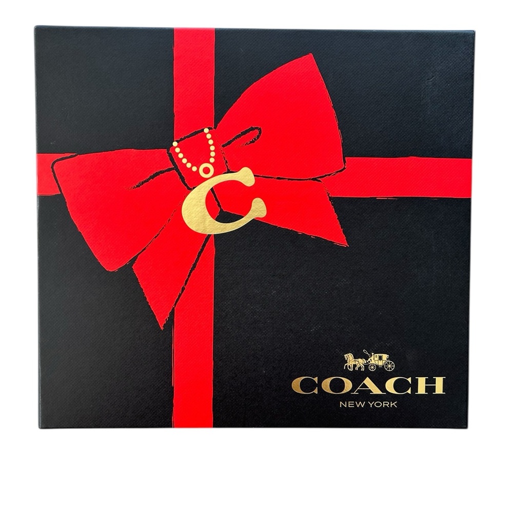 COACH Jumbo Signature “C” Beanie & Scarf Gift Set Chalk Gray NWT $225 Luxe - Picture 6 of 6